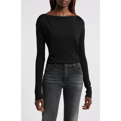 Rag & Bone Gwenyth Long Sleeve Knit Top In Black