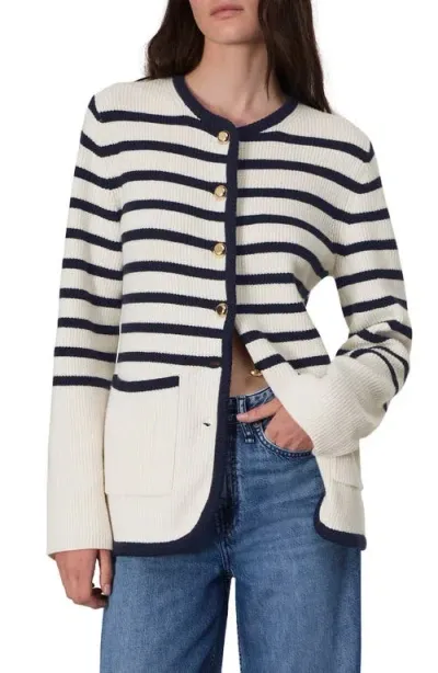 Rag & Bone Nancy Long Stripe Cardigan Ivory