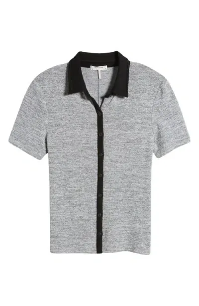 Rag & Bone The Knit Colorblock Polo In Heather Grey