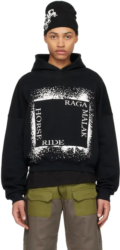 Raga Malak Black Printed Hoodie