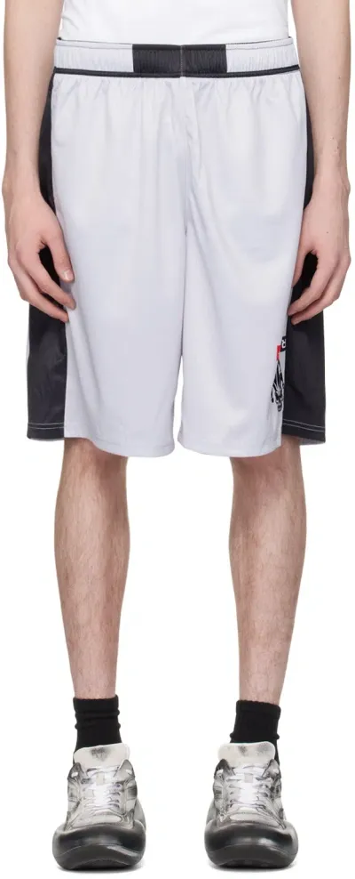 Raga Malak Grey Court Side Shorts In Grey/black