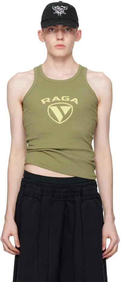 Raga Malak Khaki Hooli Tank Top In Army Green