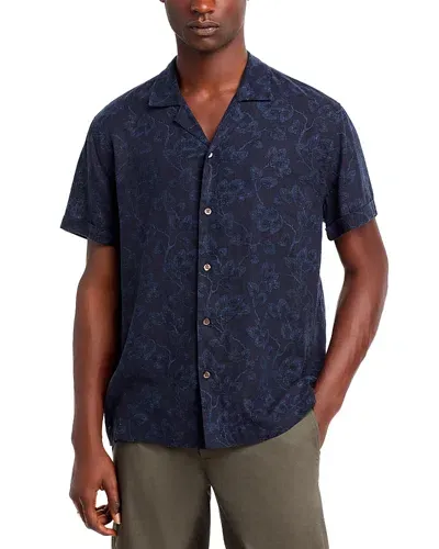 Rails Amalfi Regular Fit Short Sleeve Linen Camp Shirt In Japanese Maple