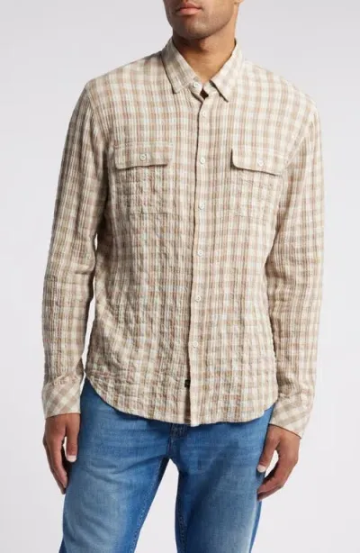 Rails Powell Check Herringbone Button-up Shirt In Tumbleweed Dune