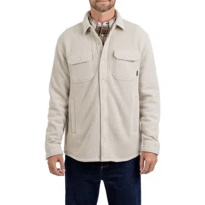 Rainforest Highland Waffle Knit Shirt Jacket With Faux Shearling Lining In Oatmeal