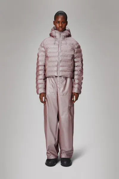 Rains Lohja Short Puffer Jacket In Pink