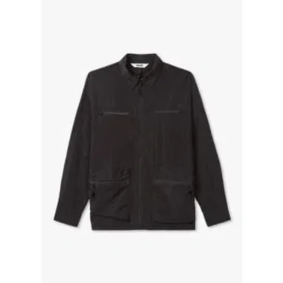 Rains Mens Kano Overshirt In Black In Black Fabric