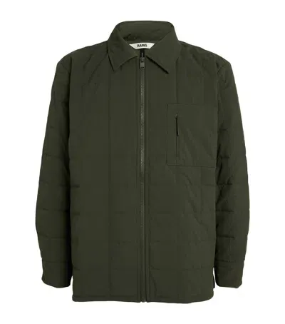 Rains Quilted Zip-up Jacket In Green