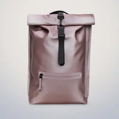 Rains Rolltop Rucksack In Metallic