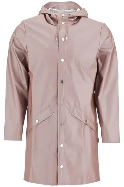 Rains W3 Long Rain Jacket In Rose