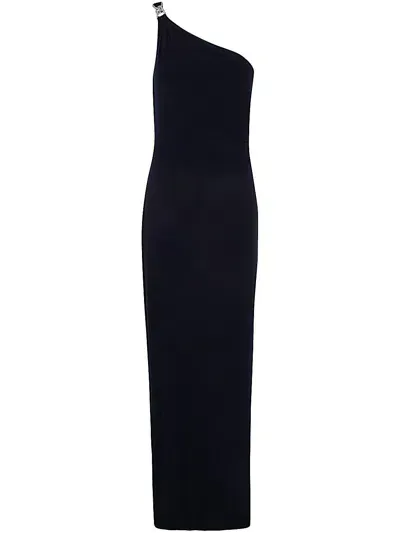 Ralph Lauren Belina One Shoulder Evening Dress In Lighthouse Navy