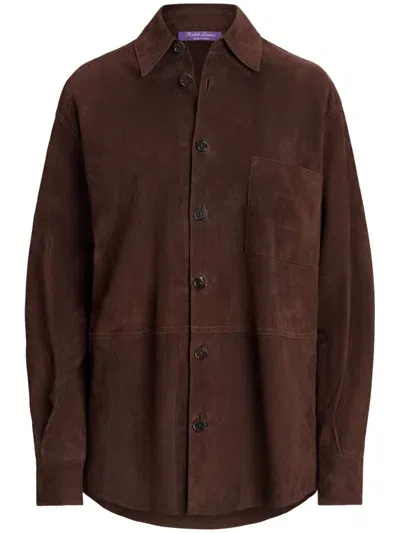 Ralph Lauren Buttoned Long-sleeve Shirt In Brown