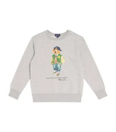 Ralph Lauren Kids' Cotton-blend Polo Bear Sweatshirt In Grey