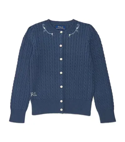 Ralph Lauren Kids' Cotton Cable-knit Cardigan In Navy