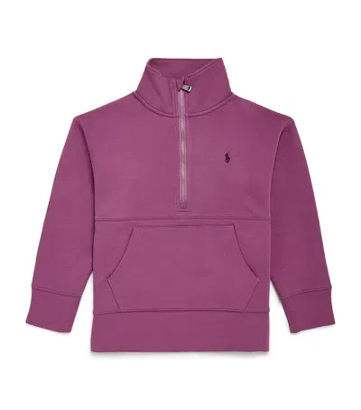 Ralph Lauren Kids' Cotton Half-zip Sweatshirt In Pink