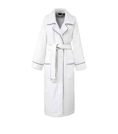 Ralph Lauren Cotton Piped Bathrobe In Navy