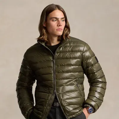 Ralph Lauren Glossed Down Jacket In Ranger Green Glossy