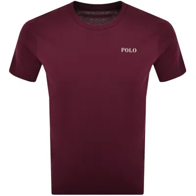 Ralph Lauren Lounge Crew Neck T Shirt In Burgundy