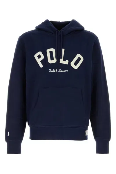 Ralph Lauren Blue Front Logo Sweatshirt In Dark Blue