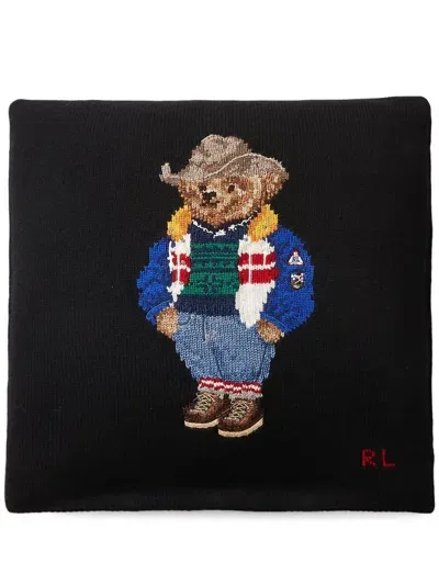 Ralph Lauren Polo Bear Wool Cushion In 黑色