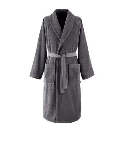 Ralph Lauren Polo Player Bath Robe In Grey