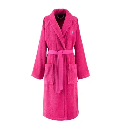 Ralph Lauren Polo Player Bath Robe In Pink