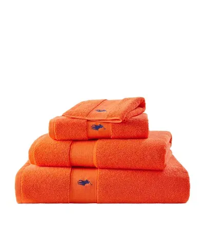 Ralph Lauren Polo Player Bath Towel In Orange