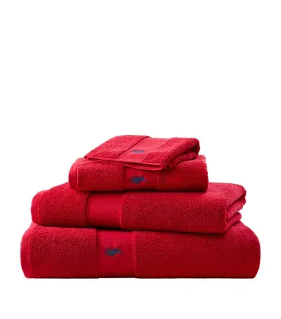 Ralph Lauren Polo Player Face Cloth In Red