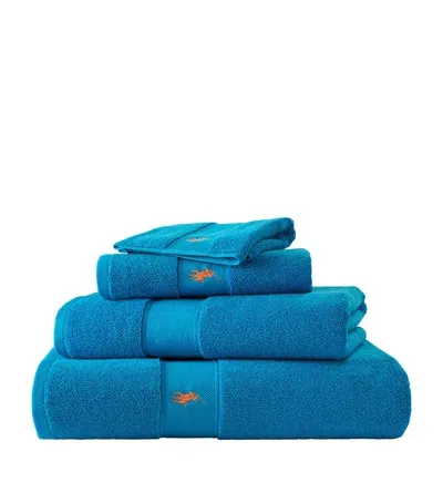 Ralph Lauren Polo Player Guest Towel In Turquoise