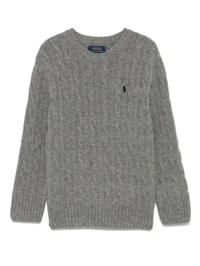 Ralph Lauren Kids' Polo Pony-motif Sweater In Grey