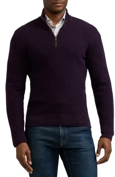 Ralph Lauren Purple Label Men's Cashmere Birdseye Quarter-zip Sweater In Mnrprplmu