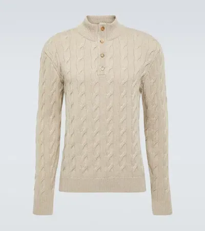 Ralph Lauren Purple Label Cashmere Sweater In Beige