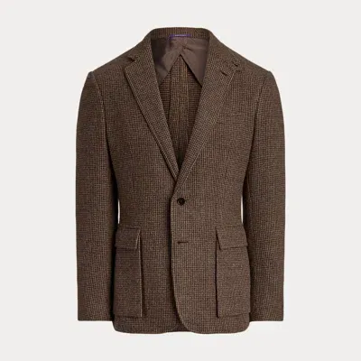 Ralph Lauren Purple Label Kent Handmade Tick-weave Blazer In Brown