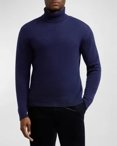 Ralph Lauren Purple Label Men's Cashmere Turtleneck Sweater In Navy