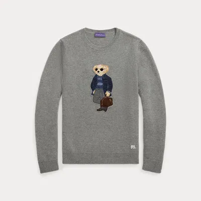 Ralph Lauren Purple Label Polo Bear Cashmere Jumper In Cls Light Grey Hther