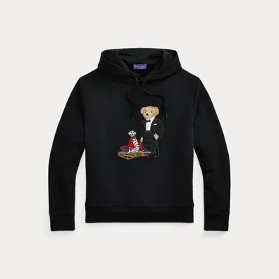 Ralph Lauren Purple Label Polo Bear Fleece Hoodie In Classic Black