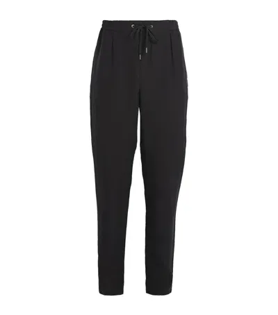 Ralph Lauren Purple Label Silk-linen Trousers In Black