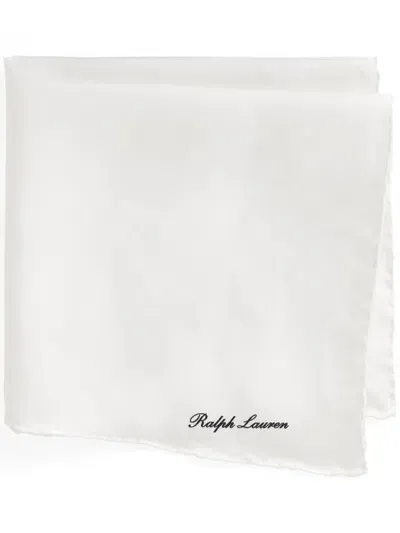 Ralph Lauren Purple Label Silk Pocket Square In White