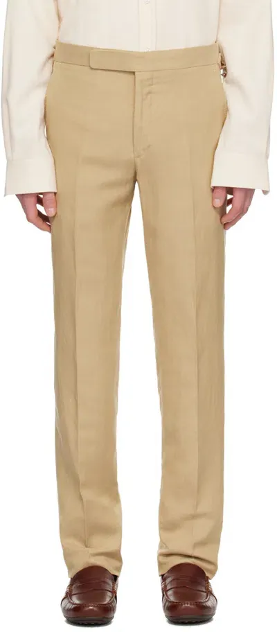 Ralph Lauren Purple Label Tan Gregory Trousers In Classic Tan