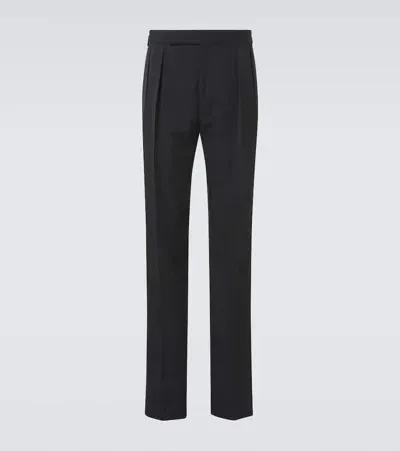 Ralph Lauren Purple Label Wool Suit Pants In Black