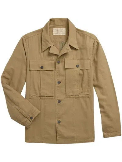 Ralph Lauren Rrl Logo-print Shirt In Neutrals