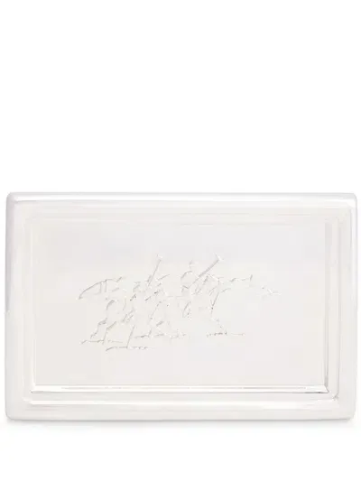 Ralph Lauren Vide-poche Tablett Aus Messing In White