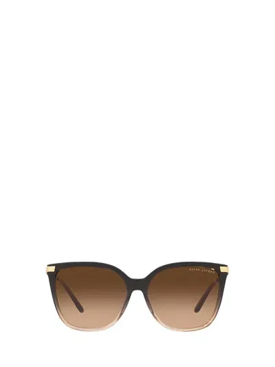 Ralph Lauren Sunglasses In Shiny Grad Black / Transp Beige