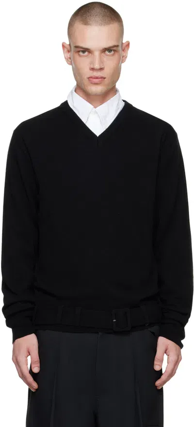 Random Identities Black Belted Sweater