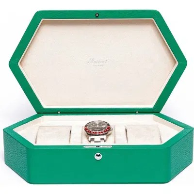 Rapport London Portobello Three Watch Box In Green