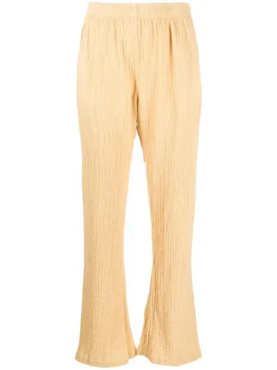 Raquel Allegra Spencer Elastic-waist Cotton Trousers In Yellow