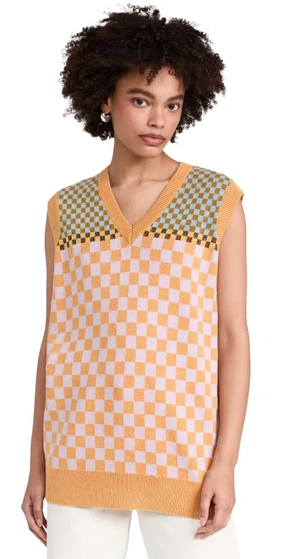 Raquel Allegra Sudan Vest Blue & Gold