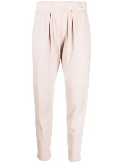 Raquel Allegra Tapered Cotton Trousers In Pink