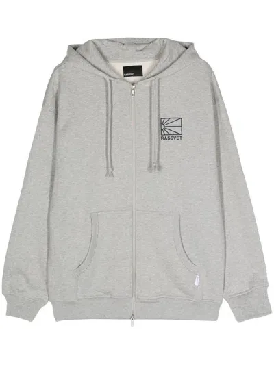 Rassvet Embroidered-logo Zipped Hoodie In 3 Melange