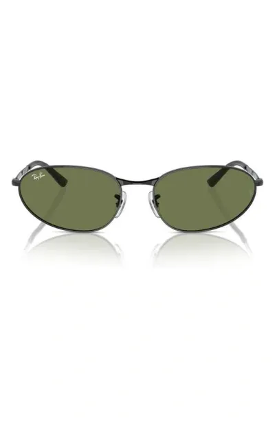 Ray Ban 56mm Oval Sunglasses In Black